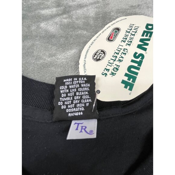 Vintage Mountain Dew Mens Black L/XL Shirt Made In USA Do The Dew - Picture 5 of 10
